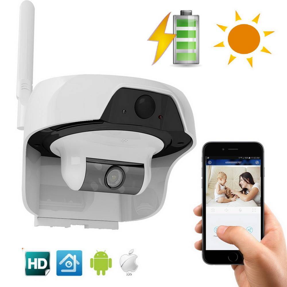 🚨 Camera de Surveillance WiFi Extérieure sans Fil avec Panneau Solaire et  caméra 360 degrés 3MP 