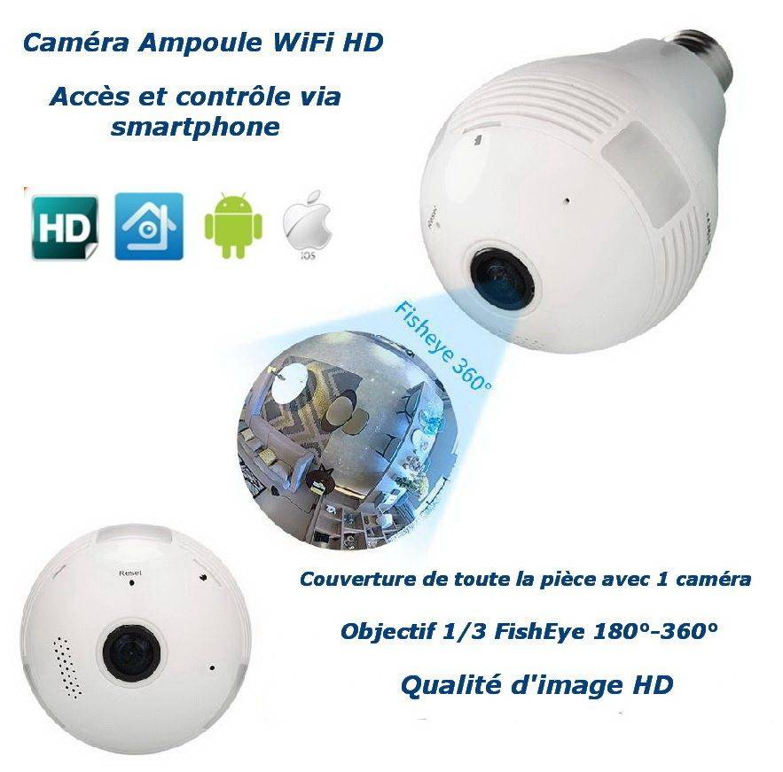Ampoule Caméra Wi-Fi 360°