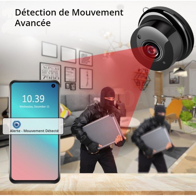 PNZEO Caméras Espion 1080P HD Mini Caméra cachée WiFi Caméra de  Surveillance sans Fil avec Infrarouge de Vision Nocturne, Mouvement  Uniquement : : High-Tech