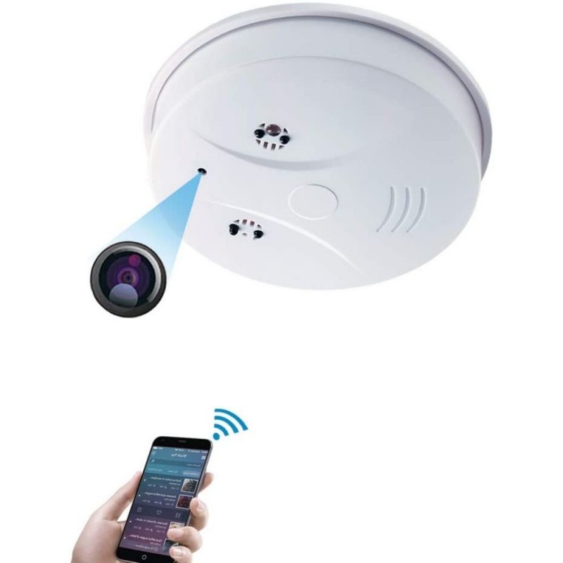 Caméra espion invisible, caméra espion Wifi sans fil Détecteur de fumée  avec détection de mouvement de vision nocturne Hd 1080p Caméra secrète  Petite