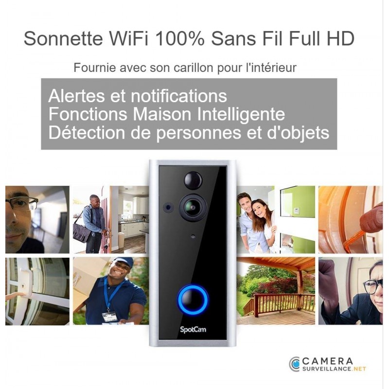 Omabeta Sonnette vidéo Wifi X9 X9 Smart Sonnette vidéo à distance sans fil avec  caméra visuelle