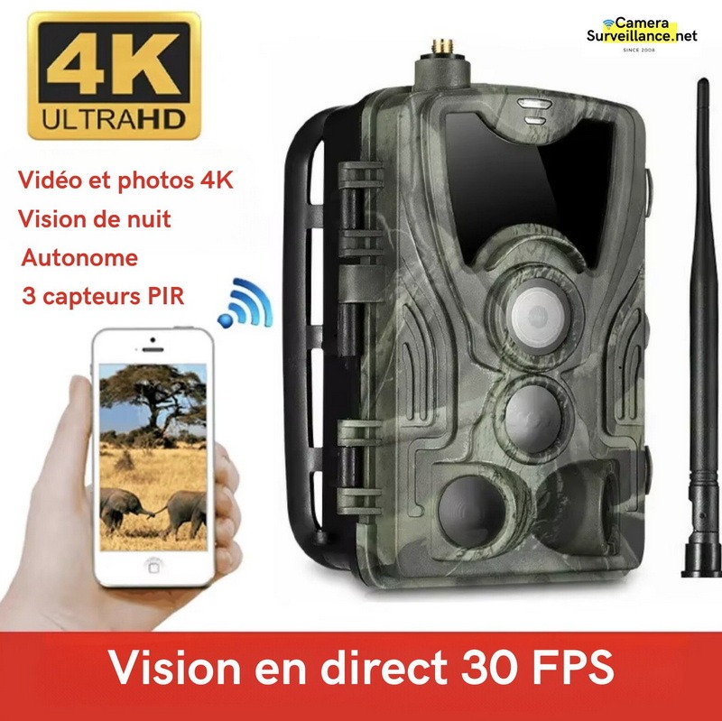 Caméra de surveillance 4G autonome photo vidéo