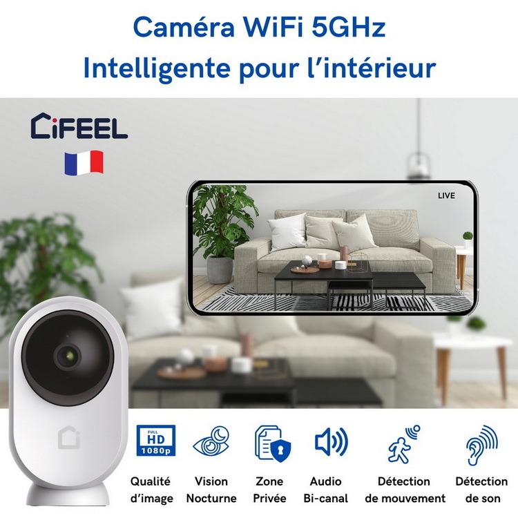 Caméra de surveillance WiFi 5Ghz iFEEL Space