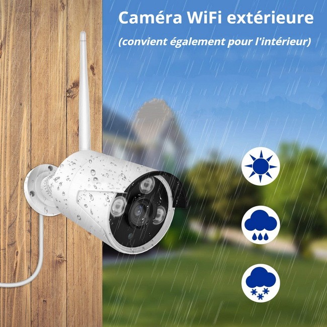 Kit Caméra de Surveillance Sans Fil avec Enregistrement + Moniteur