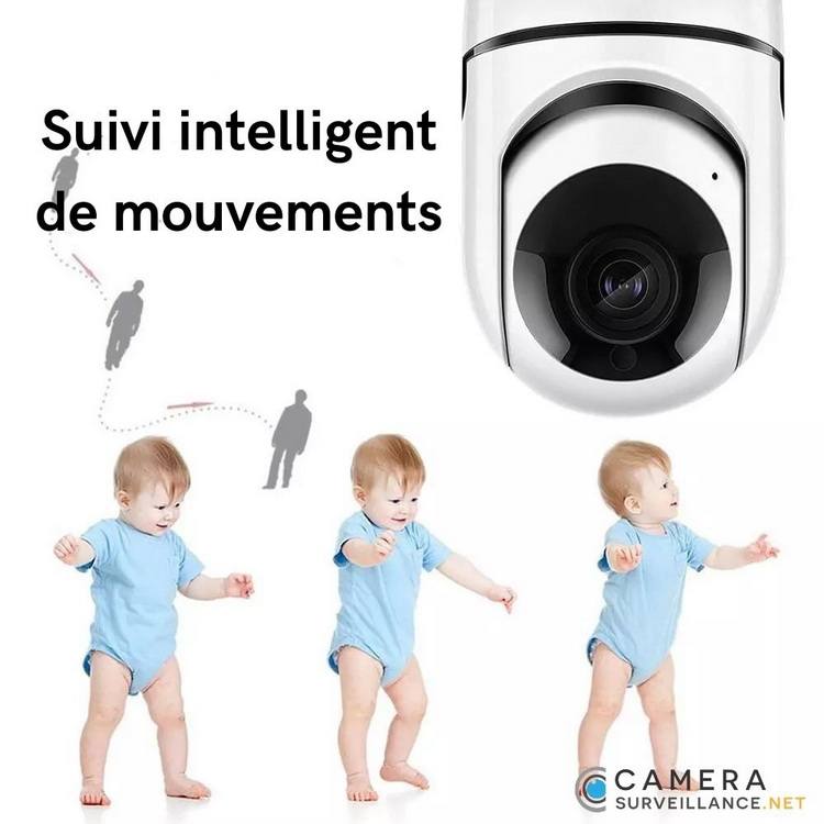 Caméra de Surveillance WiFi Motorisée avec Suivi de Mouvements