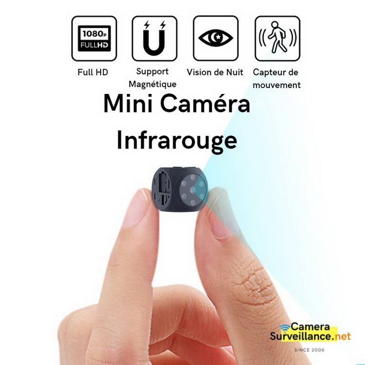 Camera Espion - Mini Caméra sans Fil Infrarouge Detecteur de Mouvement HD  1080P MD23 + CarteTF 32G Noir : : High-Tech