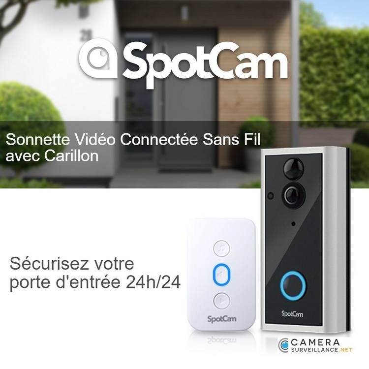 Sonnette vidéo connectée rechargeable + carillon sans fil